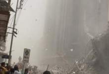 تصاویر ریزش ناگهانی ساختمان ۱۰ طبقه متروپل آبادان  