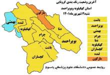 7 شهرستان کهگیلویه و بویراحمد در وضعیت زرد کرونایی