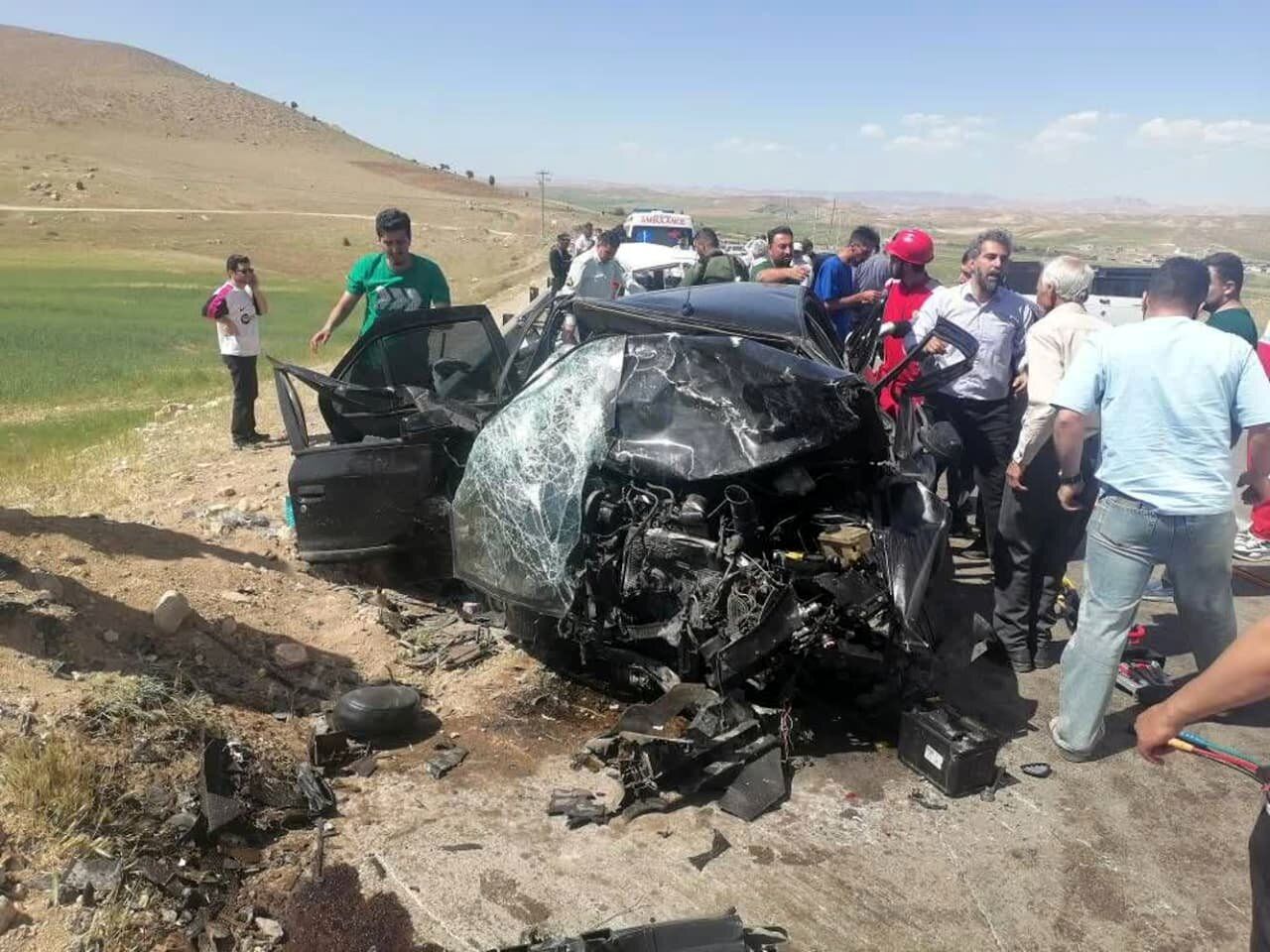 جزئیاتی از تصادف مرگبار در محور کرمانشاه ایلام + تصاویر
